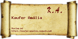 Kaufer Amália névjegykártya