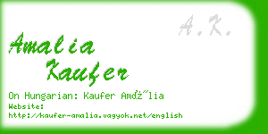 amalia kaufer business card